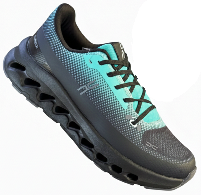 RUNNER – Chaussures de sport noires avec touches vert turquoise, audace et confort